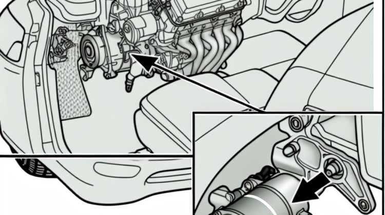 where is the starter located in a 2007 honda civic